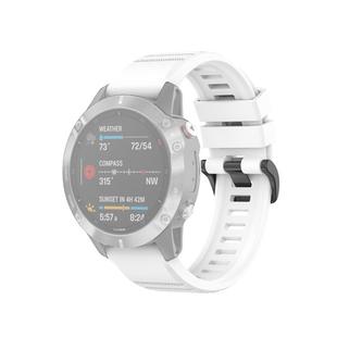 For Garmin Fenix 6 22mm Quick Release Official Texture Wrist Strap Watchband with Plastic Button(White)