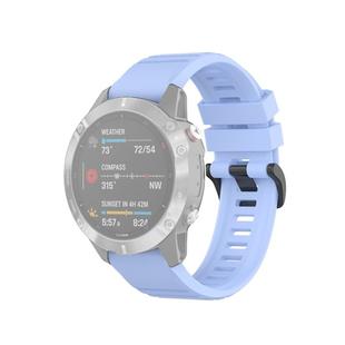 For Garmin Fenix 6 22mm Quick Release Official Texture Wrist Strap Watchband with Plastic Button(Chrysanthemum Blue)