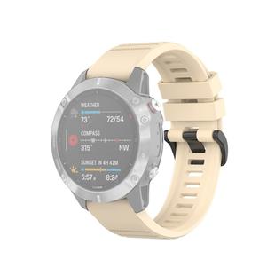 For Garmin Fenix 6 22mm Quick Release Official Texture Wrist Strap Watchband with Plastic Button(Beige)