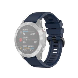 For Garmin Fenix 6 22mm Quick Release Official Texture Wrist Strap Watchband with Plastic Button(Midnight Blue)