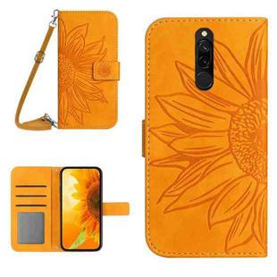 For Xiaomi Redmi 8 / 8A Skin Feel Sun Flower Pattern Flip Leather Phone Case with Lanyard(Yellow)