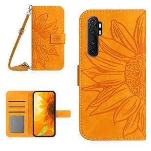 For Xiaomi Redmi Mi Note 10 Lite Skin Feel Sun Flower Pattern Flip Leather Phone Case with Lanyard(Yellow)