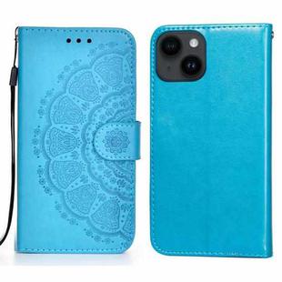 For iPhone 14 / 13 Totems Embossing Flip Leather Phone Case(Blue)