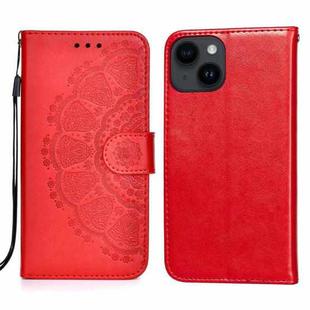 For iPhone 14 / 13 Totems Embossing Flip Leather Phone Case(Red)