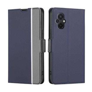 For Xiaomi Poco M5 4G Twill Texture Side Buckle Leather Phone Case(Blue)