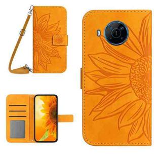 For Nokia X20 Skin Feel Sun Flower Pattern Flip Leather Phone Case with Lanyard(Yellow)