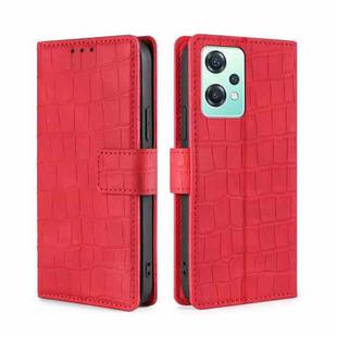 For OPPO K10x 5G Skin Feel Crocodile Magnetic Clasp Leather Phone Case(Red)