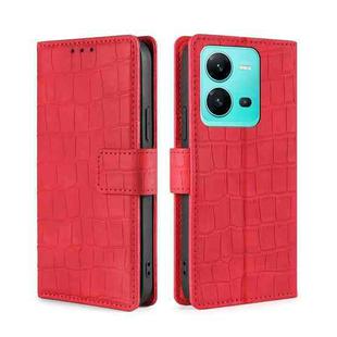 For vivo V25 5G/V25e 5G/X80 Lite Skin Feel Crocodile Magnetic Clasp Leather Phone Case(Red)