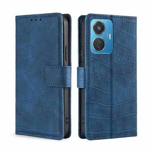 For vivo Y55 4G Skin Feel Crocodile Magnetic Clasp Leather Phone Case(Blue)