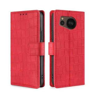 For Sharp Aquos sense7 Plus Skin Feel Crocodile Magnetic Clasp Leather Phone Case(Red)