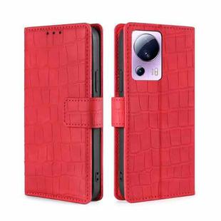 For Xiaomi Civi 2 5G Skin Feel Crocodile Magnetic Clasp Leather Phone Case(Red)