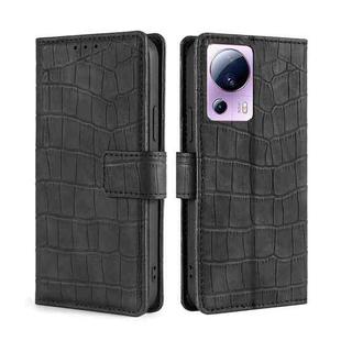 For Xiaomi Civi 2 5G Skin Feel Crocodile Magnetic Clasp Leather Phone Case(Black)