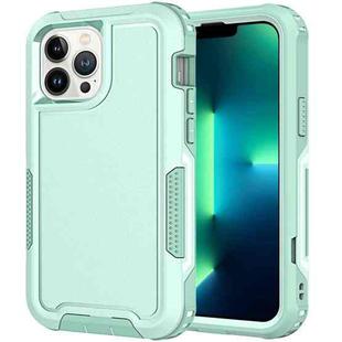 For iPhone 13 Pro Max 3 in 1 PC + TPU Shockproof Phone Case(Mint Green)