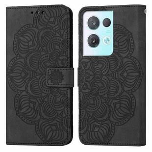 For OPPO Reno8 Pro Mandala Embossed Flip Leather Phone Case(Black)