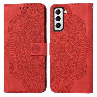 For Samsung Galaxy S23 5G Mandala Embossed Flip Leather Phone Case(Red)