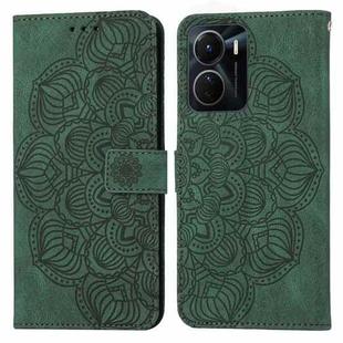 For vivo Y16 Mandala Embossed Flip Leather Phone Case(Green)