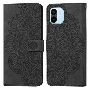 For Xiaomi Redmi A1 Mandala Embossed Flip Leather Phone Case(Black)