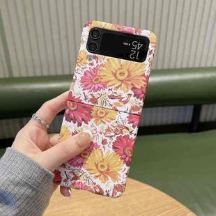 For Samsung Galaxy Z Flip4 Flower Series Shockproof PC Phone Case(Daisy)