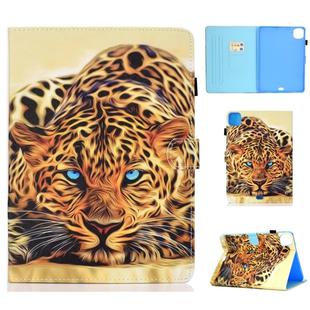 For iPad Pro 11 (2020) Sewing Thread Horizontal Painted Flat Leather Tablet Case with Sleep Function & Pen Cover & Anti Skid Strip & Card Slot & Holder(Lion)