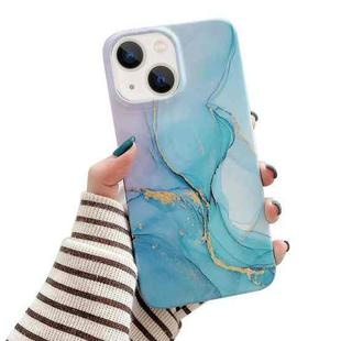 For iPhone 14 Glitter Powder Marble Phone Case(Gilt Blue)