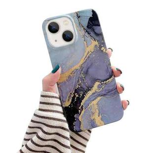 For iPone 14 Plus Glitter Powder Marble Phone Case(Twilight Black)