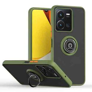 For vivo Y35 Q Shadow 1 Series TPU + PC Phone Case with Ring(Green)