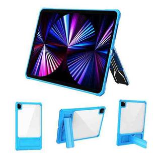 For iPad 10th Gen 10.9 2022 Transparent Acrylic PC TPU Tablet Case with Holder(Blue)