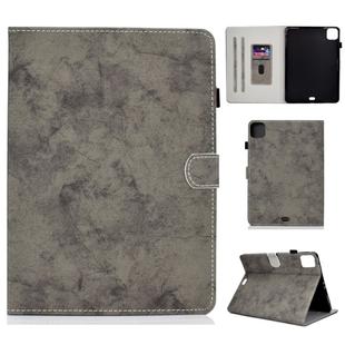 For iPad Pro 11 (2020) Sewing Thread Horizontal Solid Color Flat Leather Tablet Case with Sleep Function & Pen Cover & Anti Skid Strip & Card Slot & Holder(Gray)