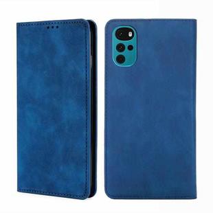 For Motorola Moto E32 India/E22s 4G Global Skin Feel Magnetic Horizontal Flip Leather Phone Case(Blue)