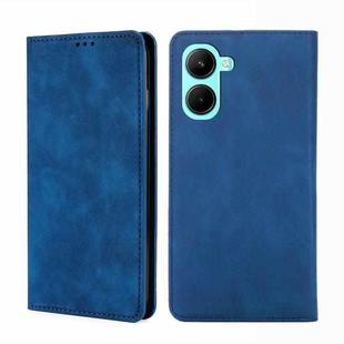 For Realme C33 4G Skin Feel Magnetic Horizontal Flip Leather Phone Case(Blue)