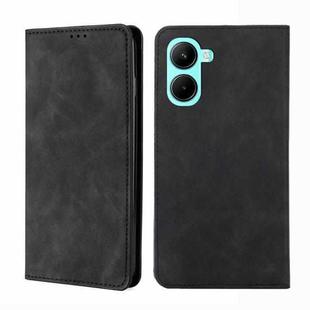 For Realme C33 4G Skin Feel Magnetic Horizontal Flip Leather Phone Case(Black)