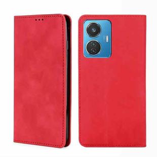 For vivo Y55 4G Skin Feel Magnetic Horizontal Flip Leather Phone Case(Red)