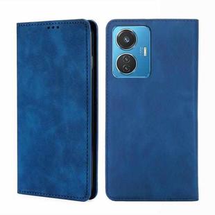 For vivo Y55 4G Skin Feel Magnetic Horizontal Flip Leather Phone Case(Blue)