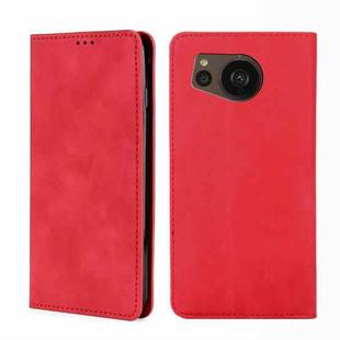 For Sharp Aquos sense7 Plus Skin Feel Magnetic Horizontal Flip Leather Phone Case(Red)