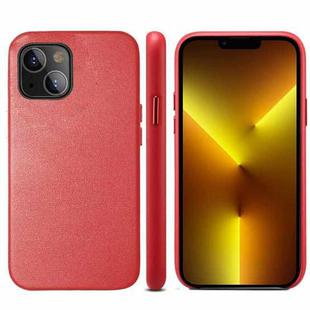 For iPhone 13 Lamb Grain PU Back Cover Phone Case(Red)