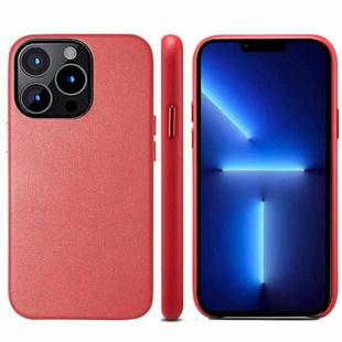 For iPhone 13 Pro Max Lamb Grain PU Back Cover Phone Case(Red)