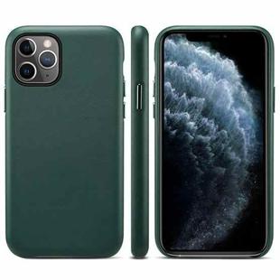 For iPhone 12 / 12 Pro Lamb Grain PU Back Cover Phone Case(Dark Green)