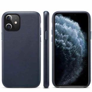 For iPhone 11 Lamb Grain PU Back Cover Phone Case(Navy Blue)
