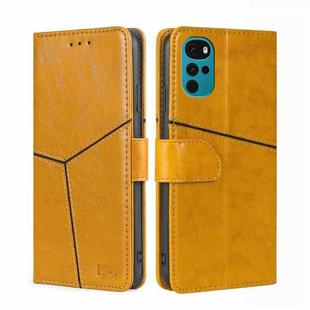 For Motorola Moto E32 India/E22s 4G Global Geometric Stitching Horizontal Flip Leather Phone Case(Yellow)