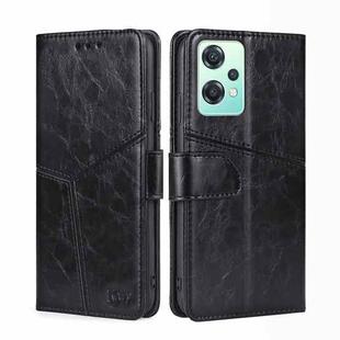 For OPPO K10x 5G Geometric Stitching Horizontal Flip Leather Phone Case(Black)