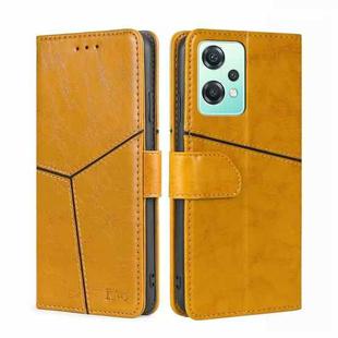 For OPPO K10x 5G Geometric Stitching Horizontal Flip Leather Phone Case(Yellow)