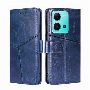 For vivo V25 5G/V25e 5G/X80 Lite Geometric Stitching Horizontal Flip Leather Phone Case(Blue)