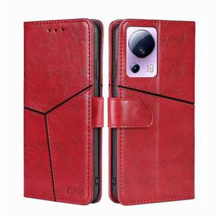 For Xiaomi Civi 2 5G Geometric Stitching Horizontal Flip Leather Phone Case(Red)