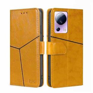 For Xiaomi Civi 2 5G Geometric Stitching Horizontal Flip Leather Phone Case(Yellow)
