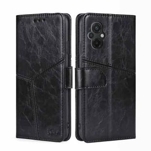 For Xiaomi Poco M5 4G Geometric Stitching Horizontal Flip Leather Phone Case(Black)