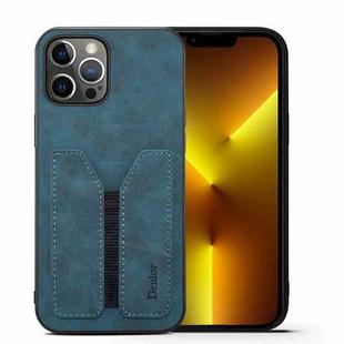 For iPhone 13 Pro Max Denior DV Elastic Card PU Back Cover Phone Case(Blue)