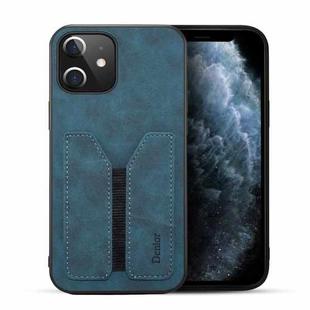 For iPhone 12 mini Denior DV Elastic Card PU Back Cover Phone Case(Blue)