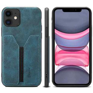 For iPhone 11 Denior DV Elastic Card PU Back Cover Phone Case(Blue)
