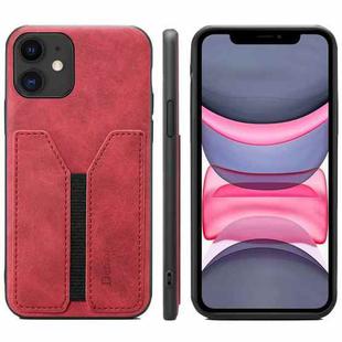For iPhone 11 Denior DV Elastic Card PU Back Cover Phone Case(Red)