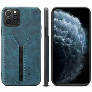 For iPhone 11 Pro Denior DV Elastic Card PU Back Cover Phone Case(Blue)